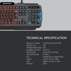 HUNTER PRO K511 Backlit Pro Gaming Keyboard
