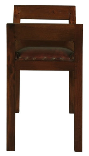 Mahogany Leather Single Stool / Seat
