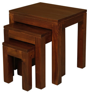 Mahogany Slideable Tables - Set of 3