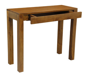 Pecan Thin Narrow Table With Draws