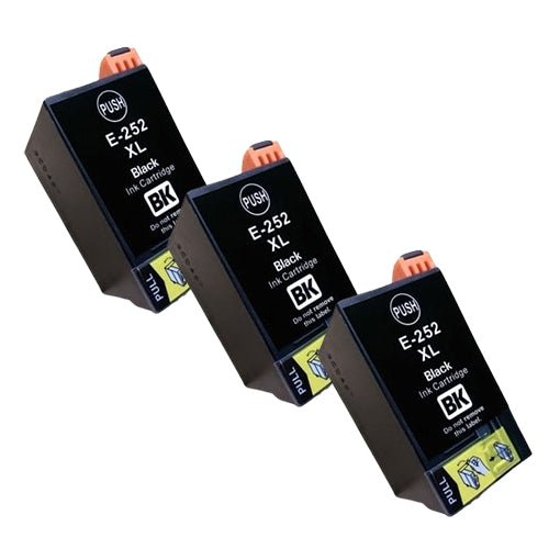 Compatible Premium 3 x 252XL High Capacity Black Ink Cartridge - for use in Epson Printers