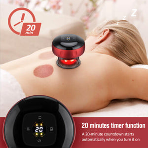 Electric Cupping Therapy Massager | 12 Levels | Red Light Heating (Red)