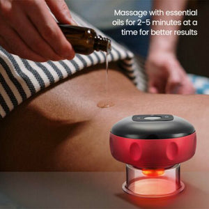 Electric Cupping Therapy Massager | 12 Levels | Red Light Heating (Red)