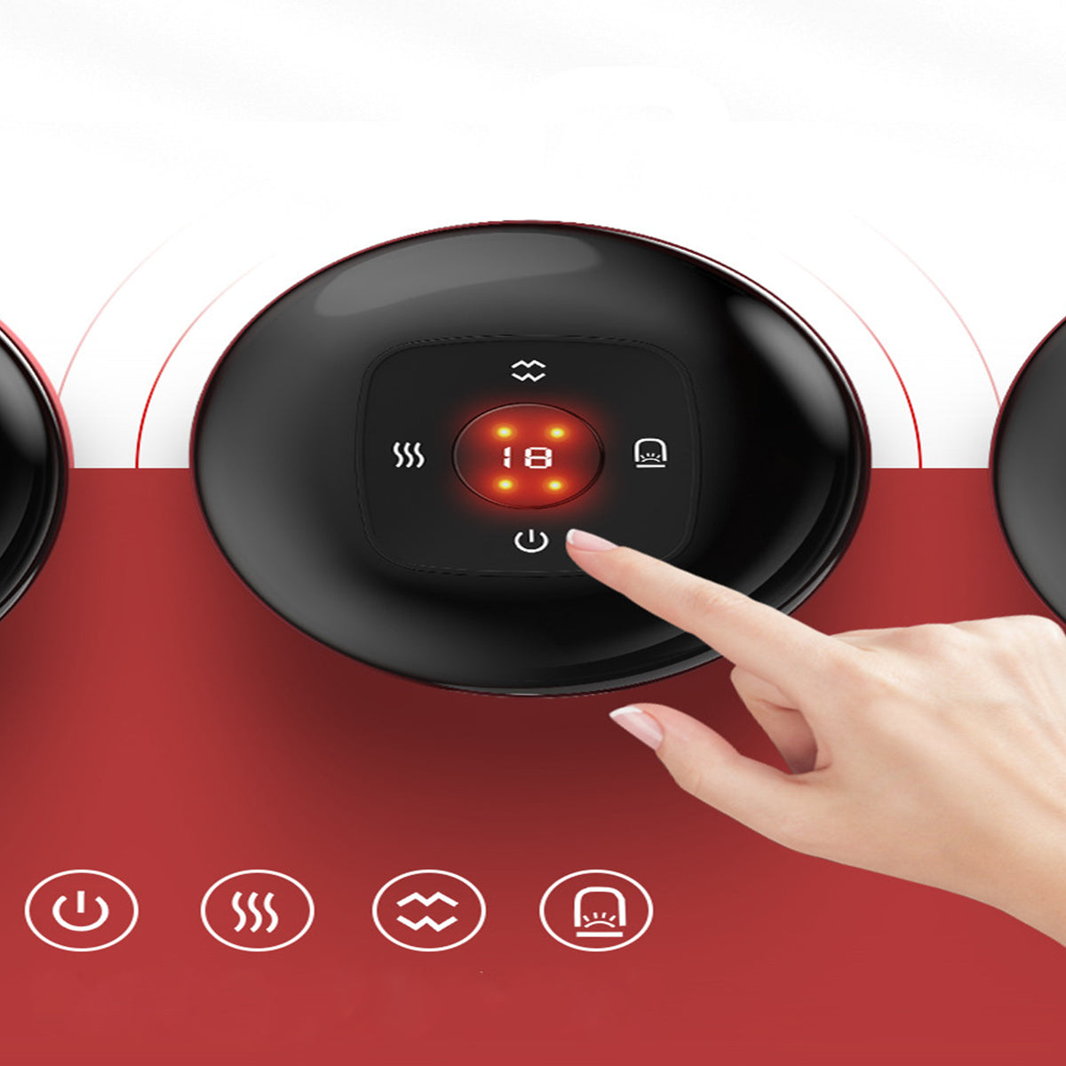 Electric Cupping Therapy Massager | 12 Levels | Red Light Heating (Red)