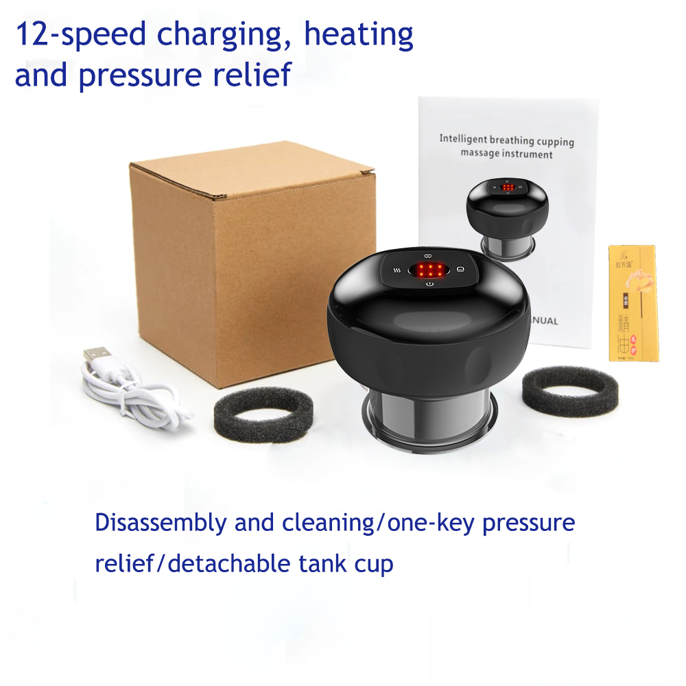 Electric Cupping Therapy Massager | 12 Levels | Red Light Heating