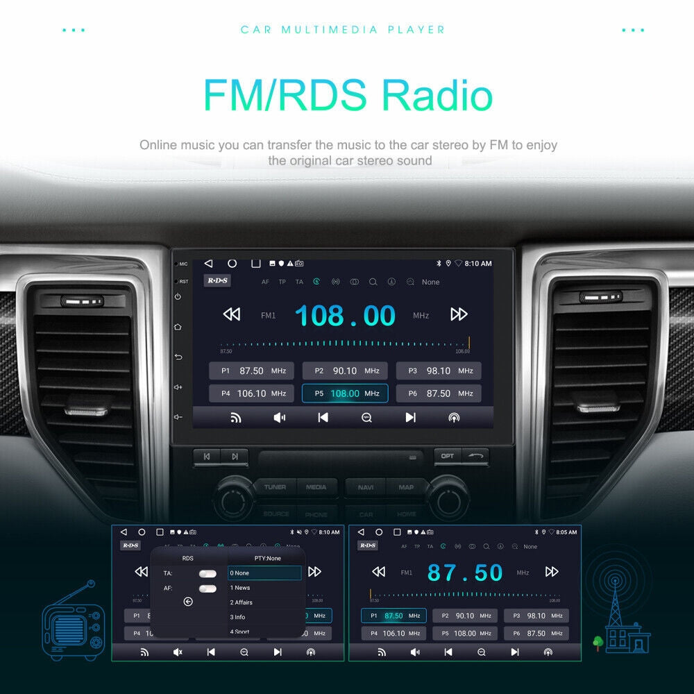 9" Car Radio 2 DIN | GPS FM RDS WIFI | With Rear Camera | For Android Auto IOS CarPlay
