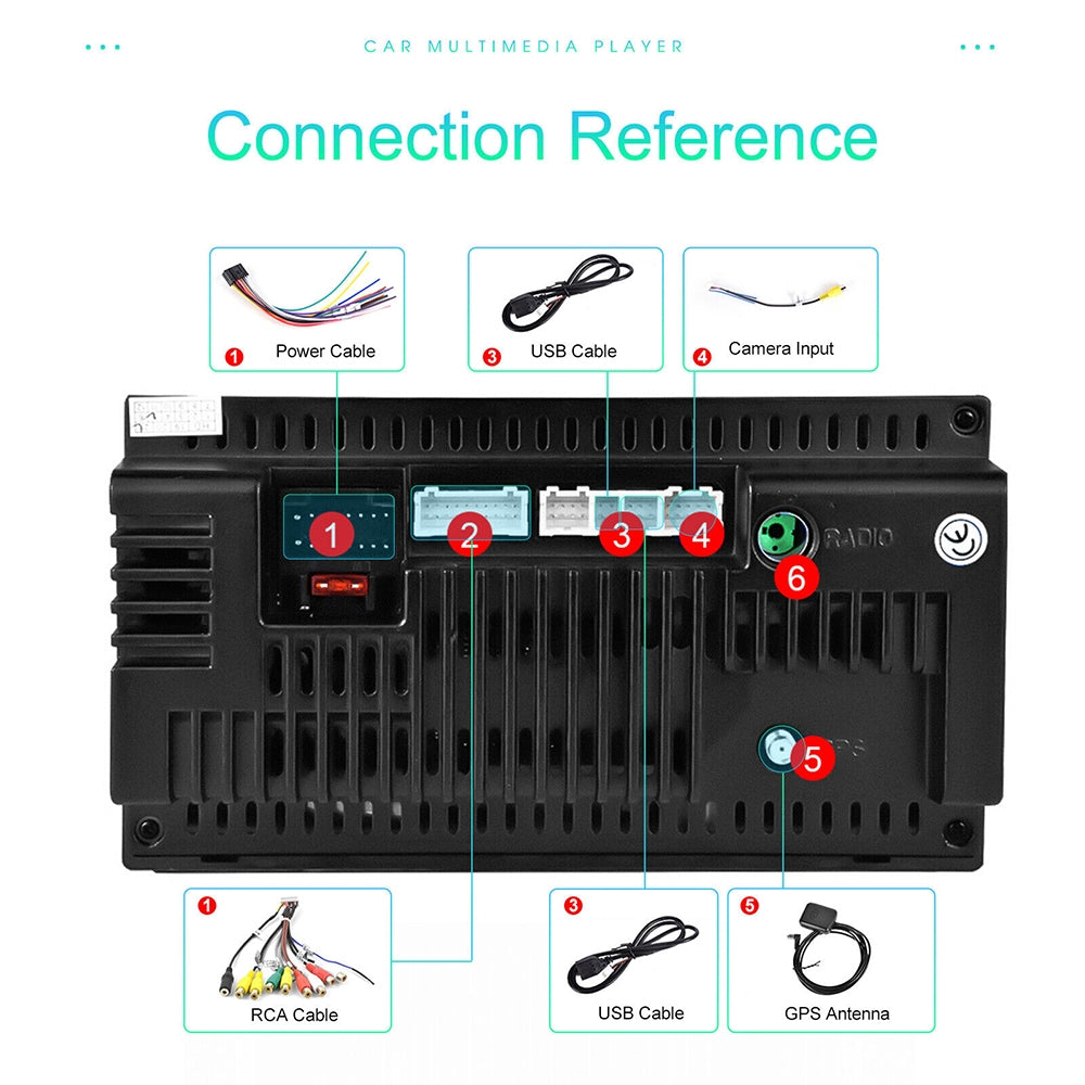 9" Car Radio 2 DIN | GPS FM RDS WIFI | With Rear Camera | For Android Auto IOS CarPlay