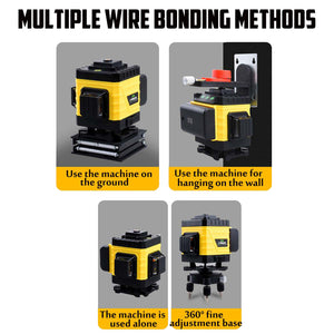 4D Green Light 16 Line Laser Level | Self-Leveling 360° Rotary Cross