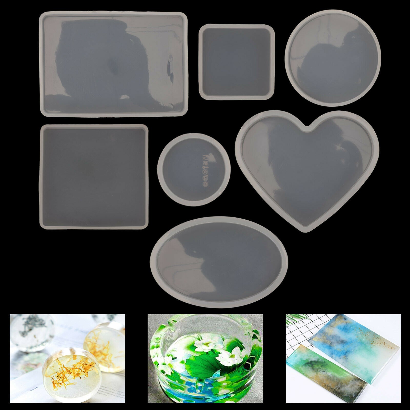 18pcs Coaster Cup Mat Mold Round Silicone Mould Kit for Craft | DIY Epoxy Resin Crafting