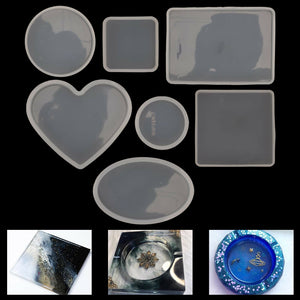 18pcs Coaster Cup Mat Mold Round Silicone Mould Kit for Craft | DIY Epoxy Resin Crafting