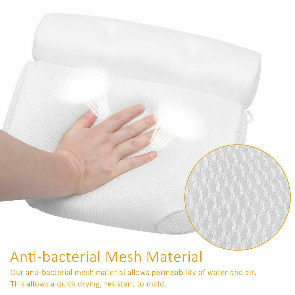 3D Spa Mesh Bath Pillow for Tub Neck and Back Support