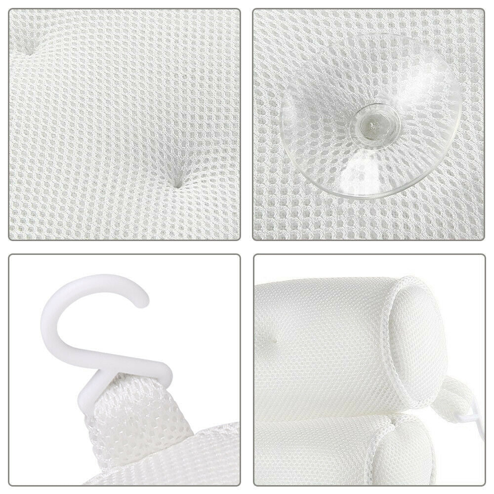 3D Spa Mesh Bath Pillow for Tub Neck and Back Support