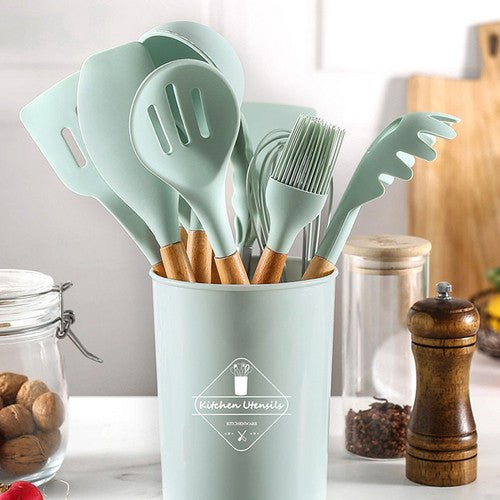 6pcs Silicone Kitchen Utensils Set Including Scraper And Oil Brush, Baking  Tool Cake Cream Spatula