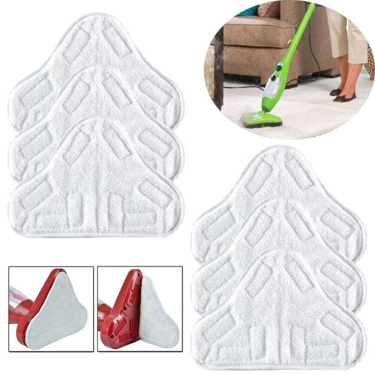 5 Washable Microfiber Cleaning Pads for X5 Steam Mop H20 H2O