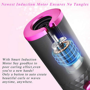 Cordless Auto Rotating Hair Curler | Wireless Ceramic Waver Iron