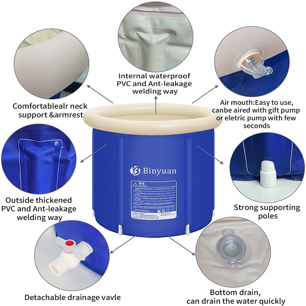 Portable Bathtub | Folding PVC Water Tub for Spa Bath