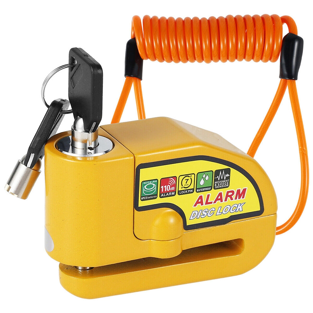 Motorcycle/Bicycle Disc Lock - Electric Rotor Lock - Yellow