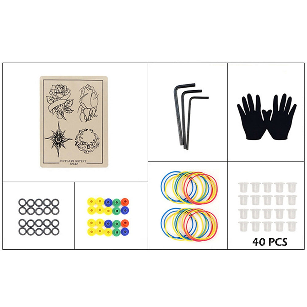 Beginner Tattoo Kit | 4 Machine Guns | 40 Color Inks