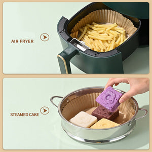 50 Disposable Air Fryer Paper Liners | Non-Stick Parchment Baking Papers (50PCS)