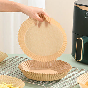 50 Disposable Air Fryer Paper Liners | Non-Stick Parchment Baking Papers (50PCS)