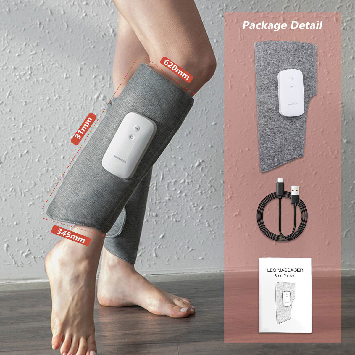 Heated Leg Massager | Air Compression Foot & Calf Massage
