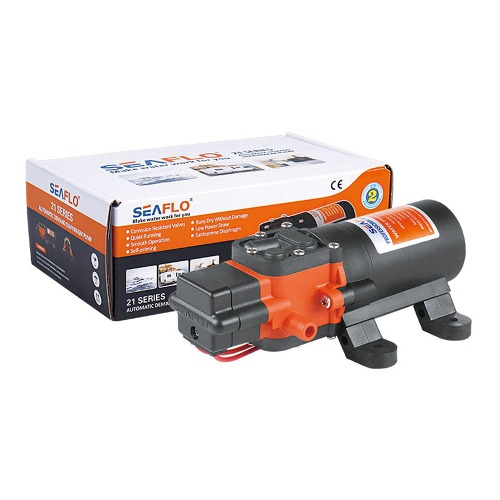 Water Pump 12V RV Camper Pressurized Pump | Caravan Boat (SEAFLO SFDP1-010-040-21)