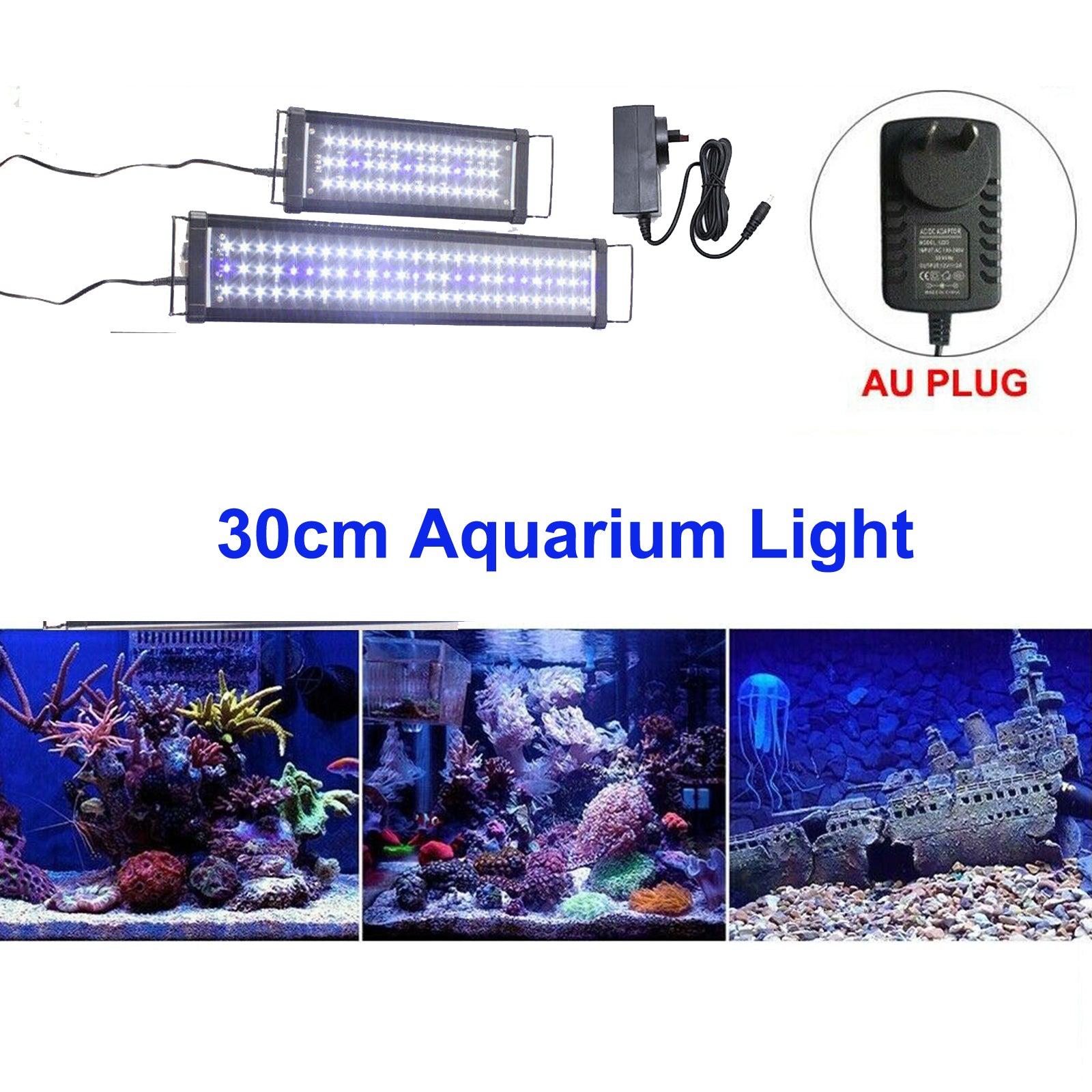 30cm Aquarium Light | Full Spectrum LED Lamp for Aqua Plants, Fish Tanks, Bars