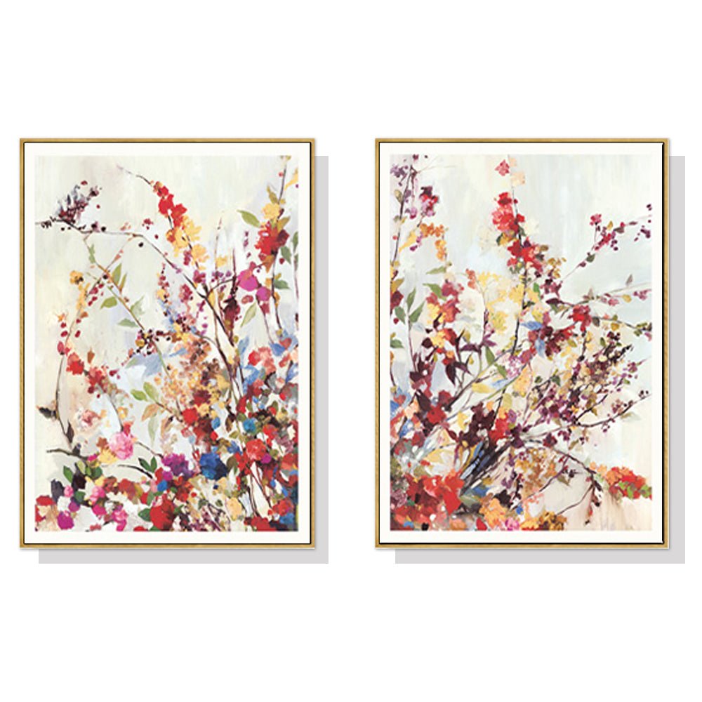 60cmx90cm Coming Spring 2 Sets Gold Frame Canvas Wall Art