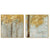 60cmx60cm Golden Leaves 2 Sets Gold Frame Canvas Wall Art