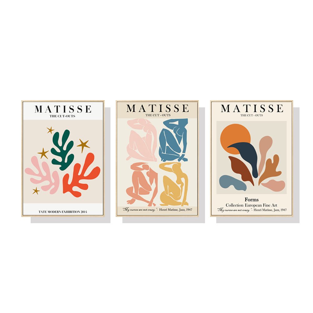 50cmx70cm Matisse Wall Art 3 Sets Wood Frame Canvas
