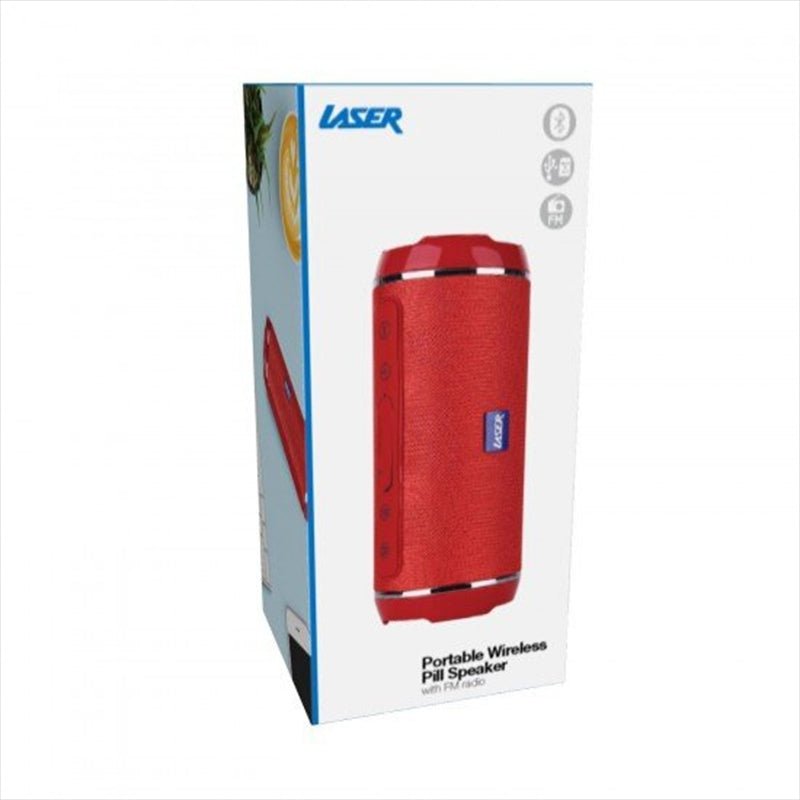 Laser Bluetooth Pill Speaker | Red