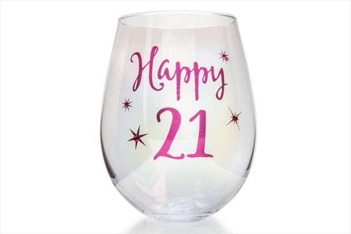 21st Birthday Irid Wine Glass | Celebration Glassware