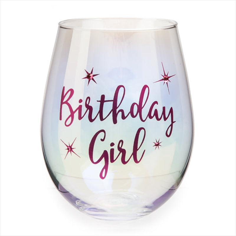 Birthday Girl Irid Wine Glass | Special Occasion Glassware
