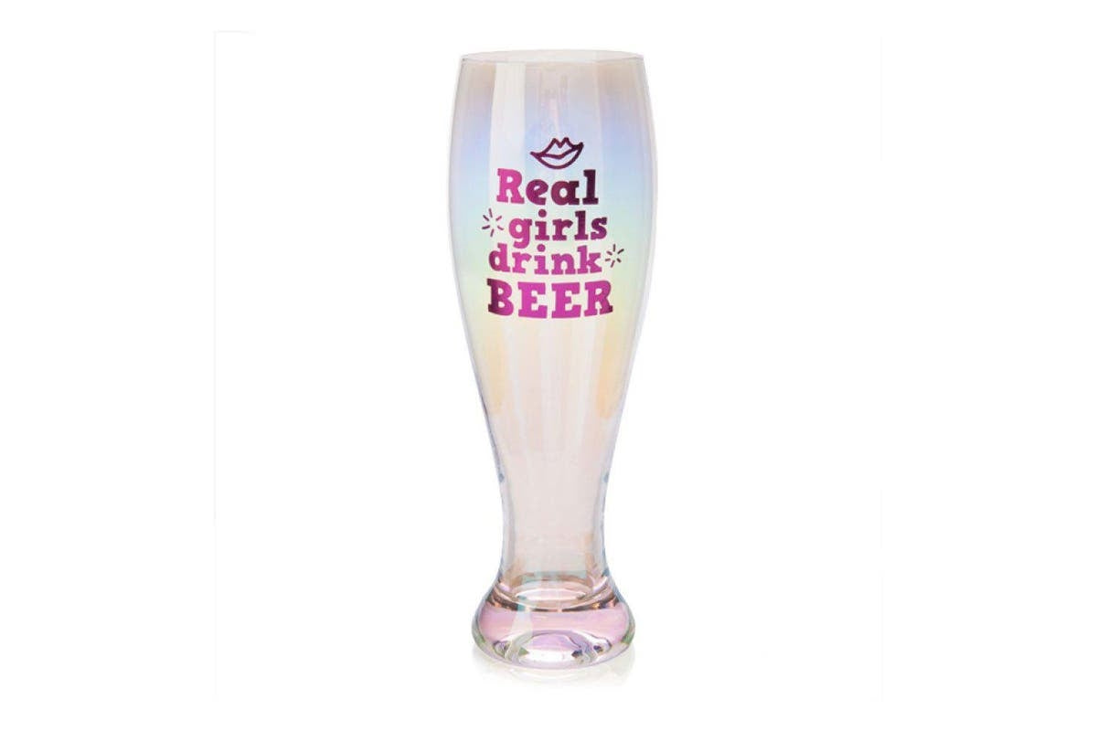 Real Girls Drink Beer Tallulah Aurora Pilsner Glass | Unique Drinkware