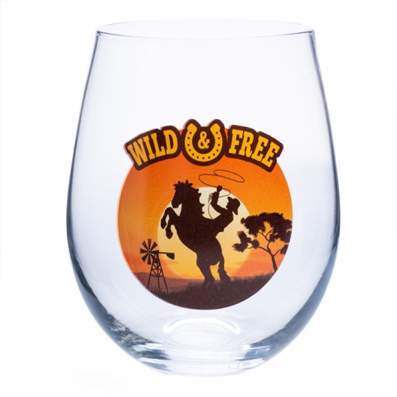 Wild And Free Stemless Wine Glass | Fun Stemware