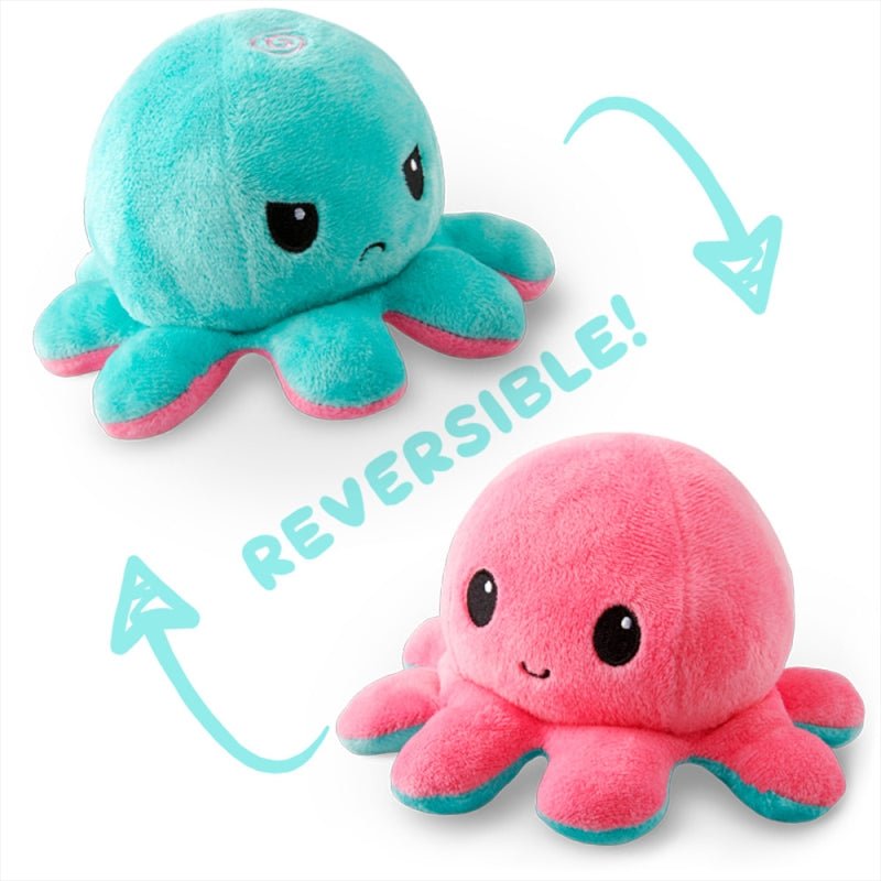 Octopus Light Pink/Light Blue Reversible Plushie