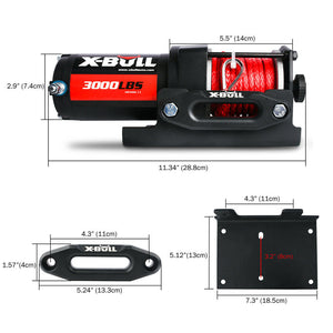 Electric Winch 12V Wireless 3000lbs/1360kg Synthetic Rope BOAT ATV 4WD