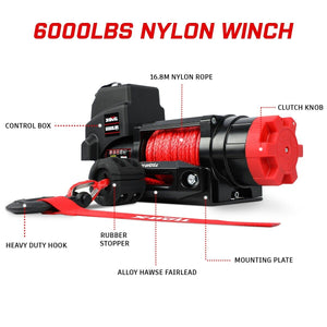 Electric Winch | 6000LBS 12V | BOAT Synthetic Rope Wireless Remote 4WD ATV UTV