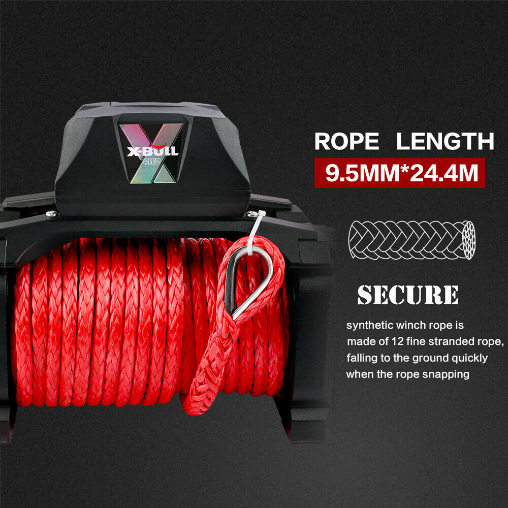 Electric Winch 12V Synthetic Rope Wireless 14500LB Remote 4X4 4WD Boat