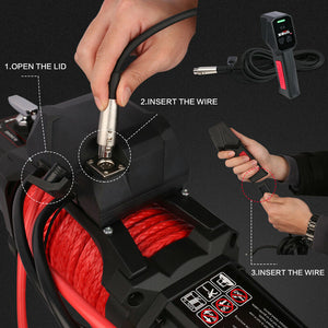 Electric Winch 12V Synthetic Rope Wireless 14500LB Remote 4X4 4WD Boat