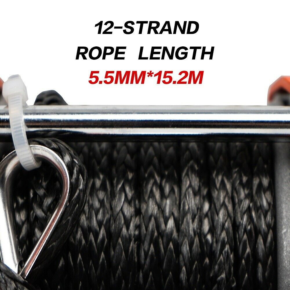 Electric Winch 12v Synthetic Rope 4500LBS Wireless Remote ATV UTV 2041KG