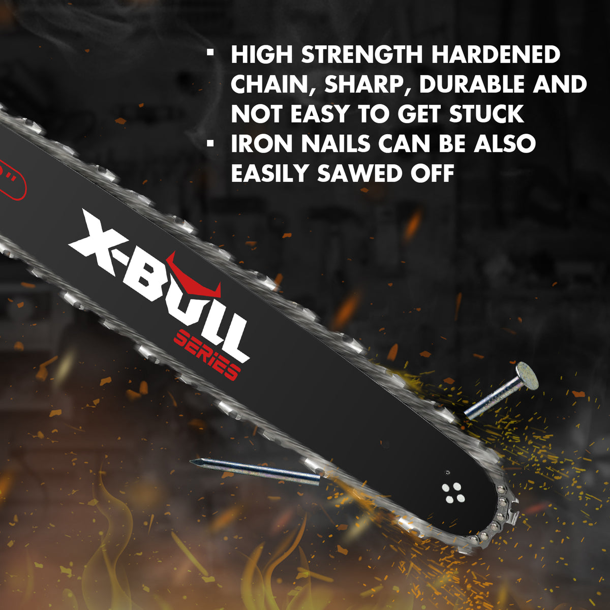 X-BULL 62cc Petrol Chainsaw - 20" Bar, E-Start, Top Handle