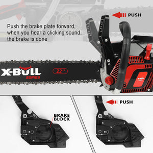 X-BULL 62cc Petrol Chainsaw - 22" Bar, E-Start, Top Handle