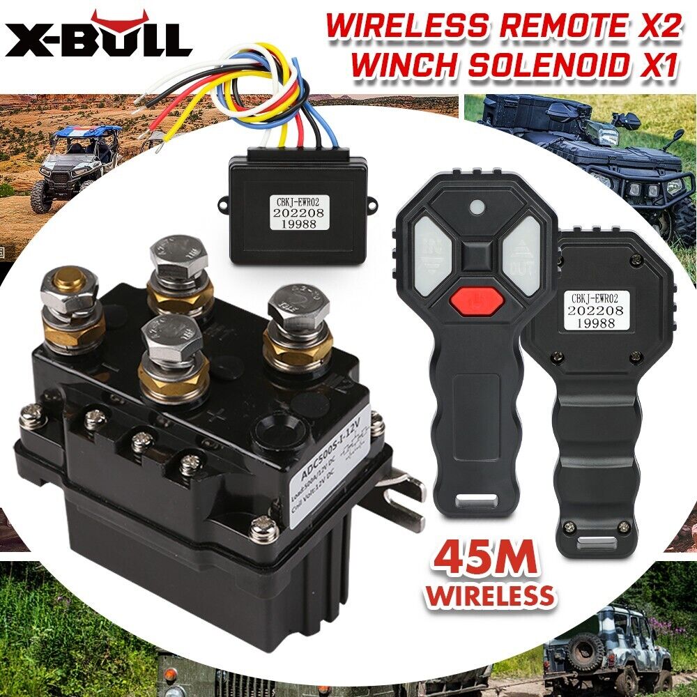 X-BULL Winch Solenoid Relay Wiring Controller - 500A 12V and 150ft Wireless Remote