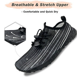 Men's and Women's Soft Breathable Slip-on Water Shoes | Aqua Socks for Swim, Beach, Pool, Surf, Yoga | Black, US Size 10.5