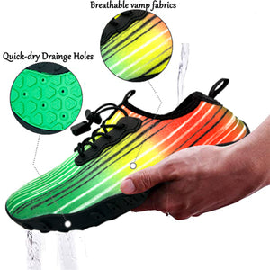 Men's and Women's Soft Breathable Slip-on Water Shoes | Aqua Socks for Swim, Beach, Pool, Surf, Yoga | Green, US Size 6.5