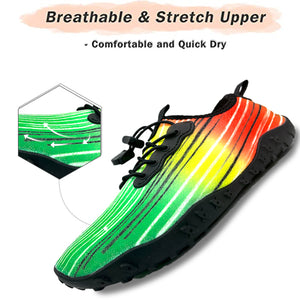 Men's and Women's Soft Breathable Slip-on Water Shoes | Aqua Socks for Swim, Beach, Pool, Surf, Yoga | Green, US Size 7