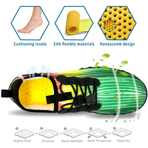 Men's and Women's Soft Breathable Slip-on Water Shoes | Aqua Socks for Swim, Beach, Pool, Surf, Yoga | Green, US Size 7.5