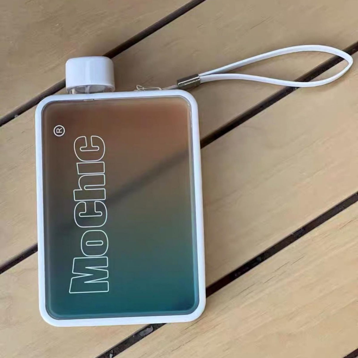 Flat Water Bottle for Warm Drinks (White)