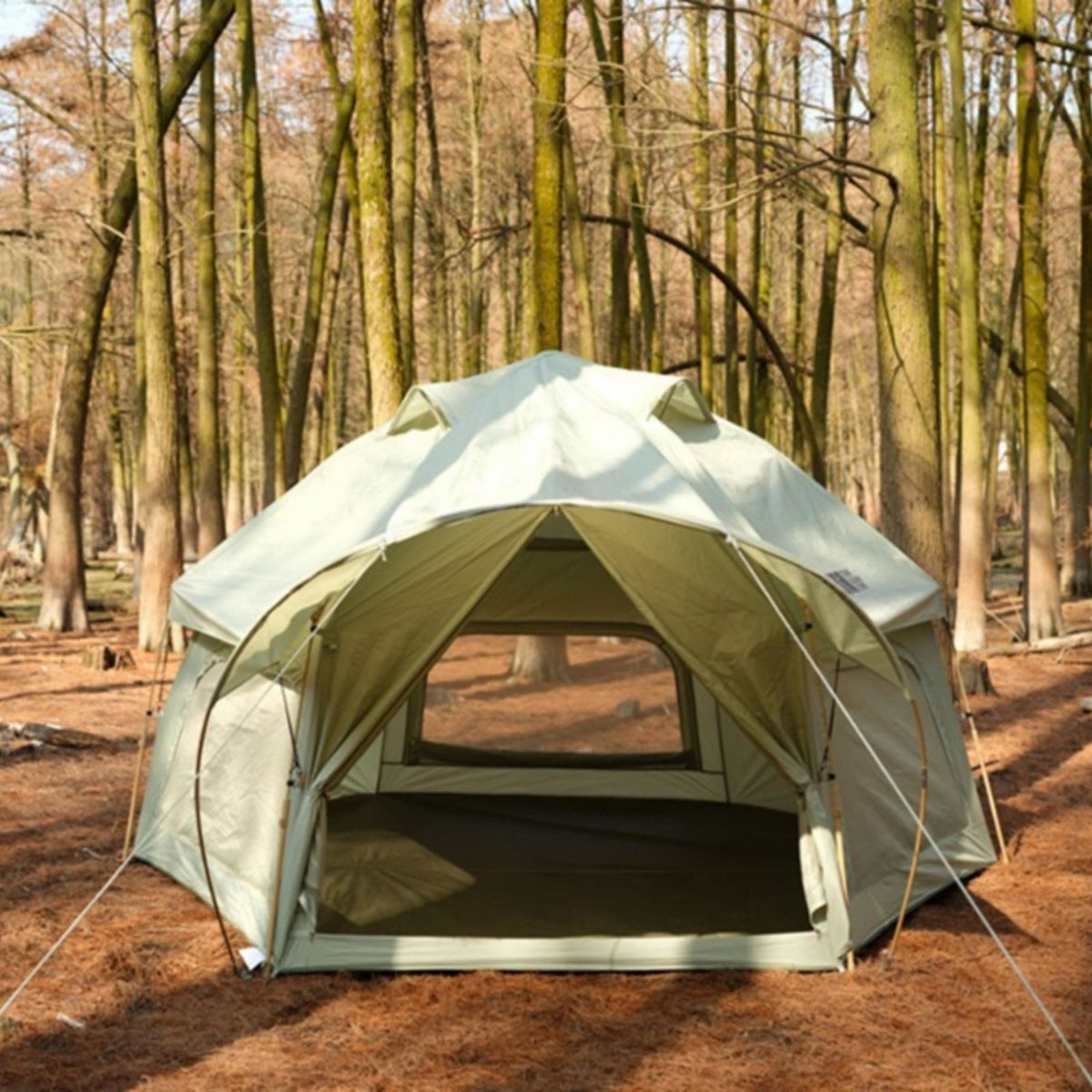 Luxury Hexagonal Tent for 5-8 People - Green
